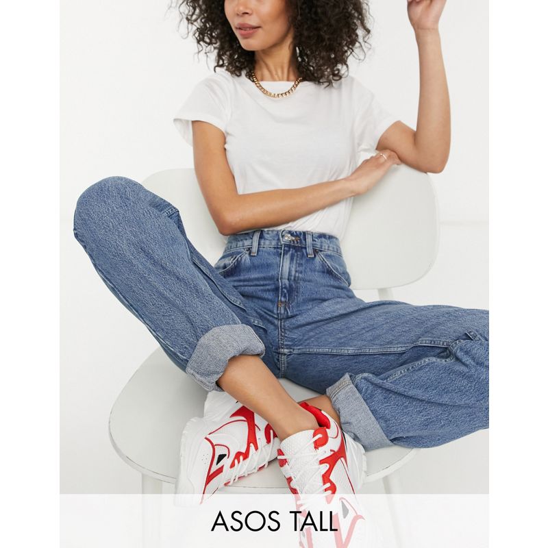 Donna Jeans a vita alta DESIGN Tall - Mom jeans extra larghi a vita alta lavaggio medio