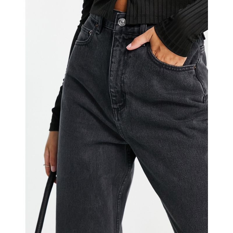Donna Mom jeans DESIGN Tall - Mom jeans vita alta larghi nero slavato con strappi