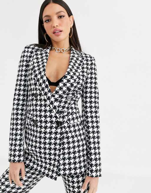 ASOS DESIGN Tall mono dogstooth suit blazer