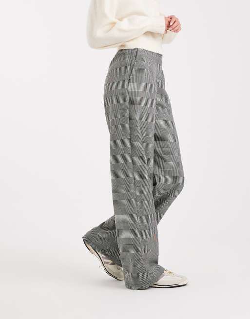 ASOS DESIGN Tall - Monokrome og skræddersyede bukser med pepitatern og afslappet pasform med lige ben, 5 af 5