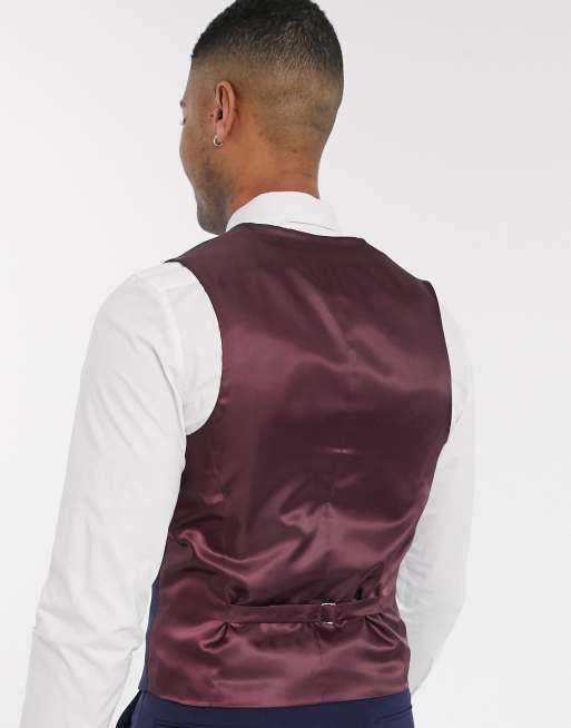 ASOS DESIGN Tall – Mörkblå kostymväst i fyrvägsstretch med supersmal passform, 2 av 4