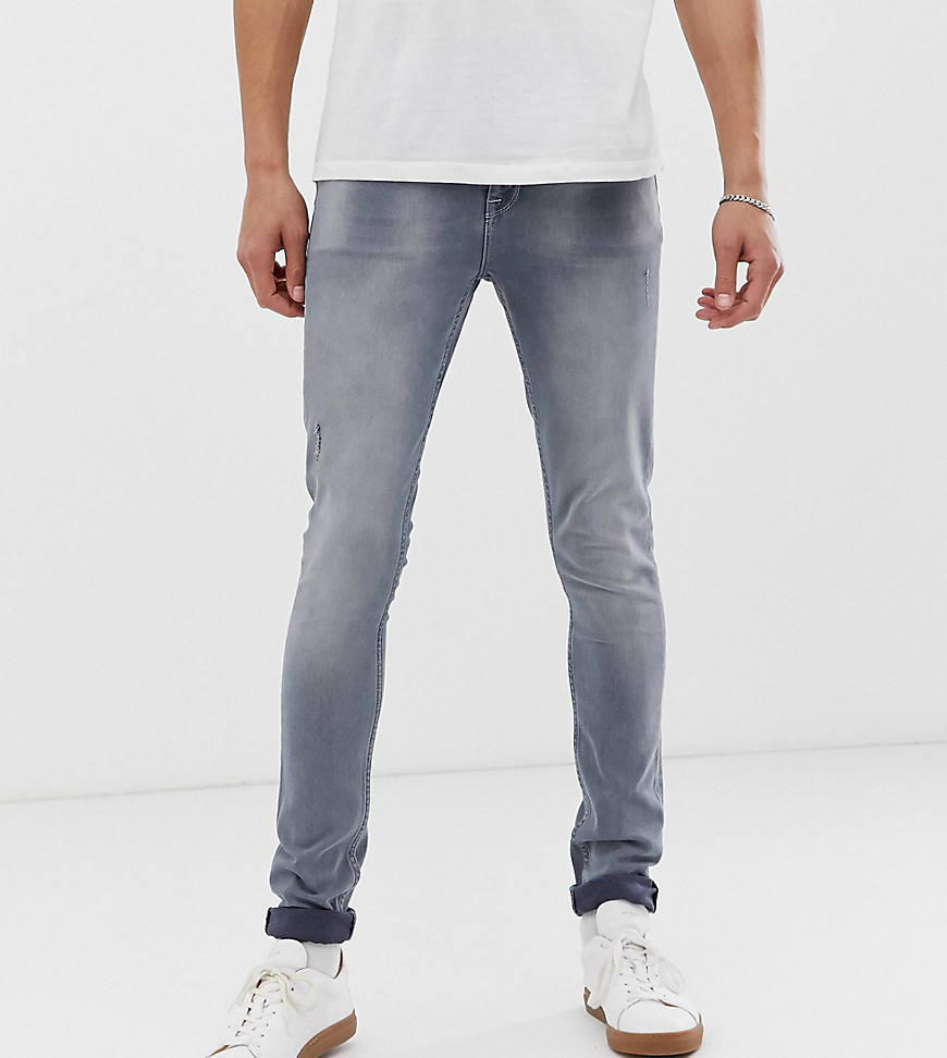 ASOS DESIGN Tall – Mörkgrå superskinny jeans