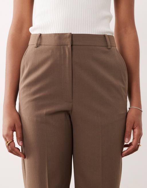 ASOS DESIGN Tall – Mörkt brungrå, figursydda, raka byxor med smal passform, 5 av 5