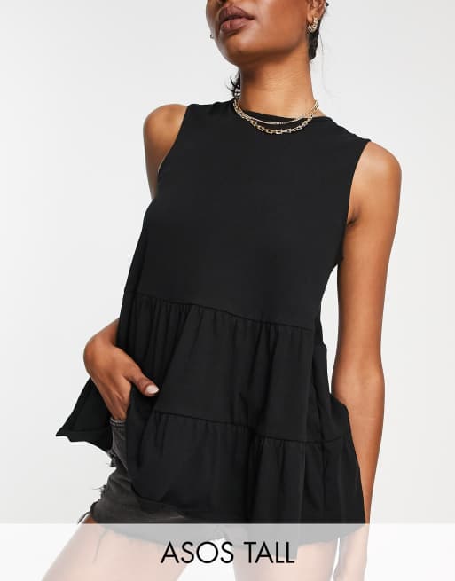 ASOS DESIGN Tall - Mouwloze casual top met peplum