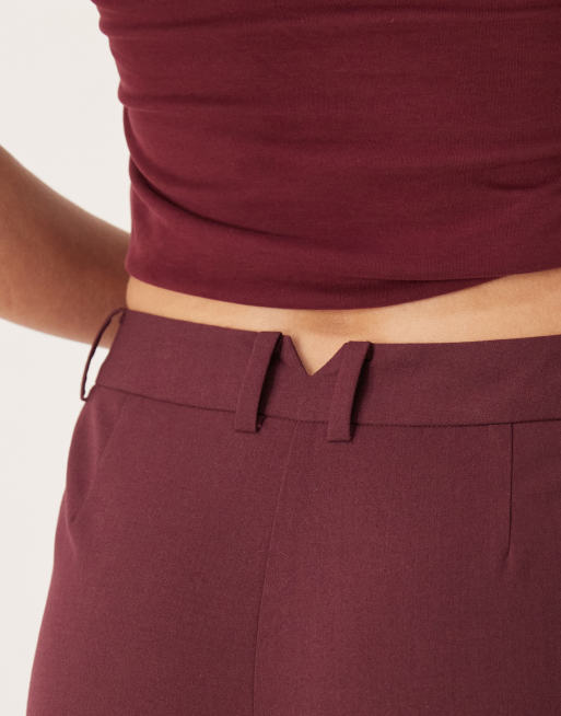 ASOS DESIGN Tall - Mørkerøde skræddersyede bukser med lige ben i slim fit, 4 af 5