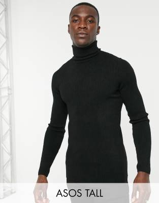 asos black roll neck jumper