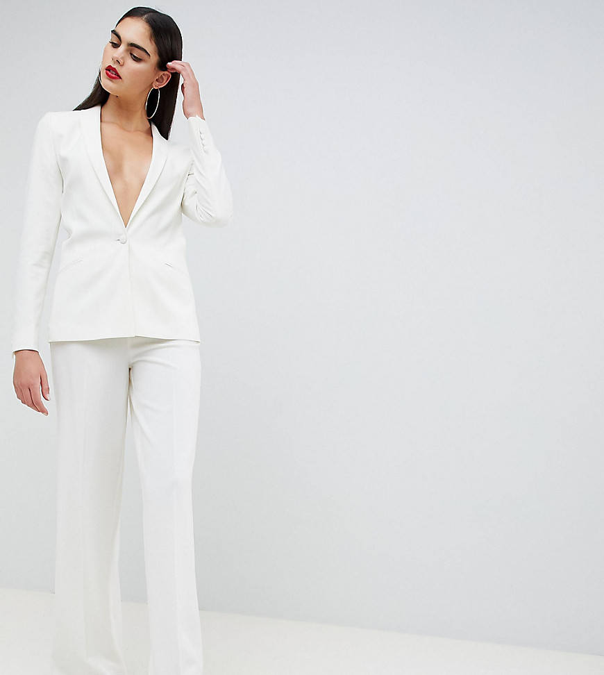 Asos Tall - Asos design - tall - nette, aansluitende culotte met brede plooien-wit