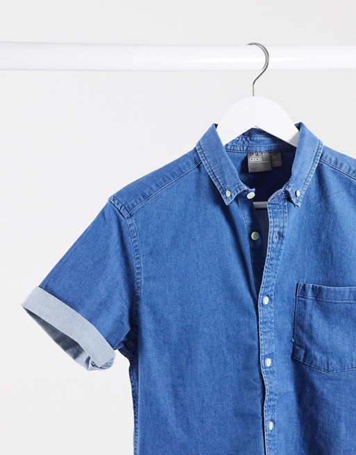 ASOS DESIGN Tall – Niebieska koszula z elastycznego denimu organicznego o dopasowanym kroju CNFN
