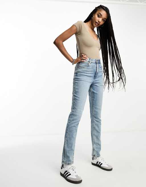 ASOS DESIGN Tall – Niebieskie, dopasowane jeansy comfort mom fit, 5 z 5