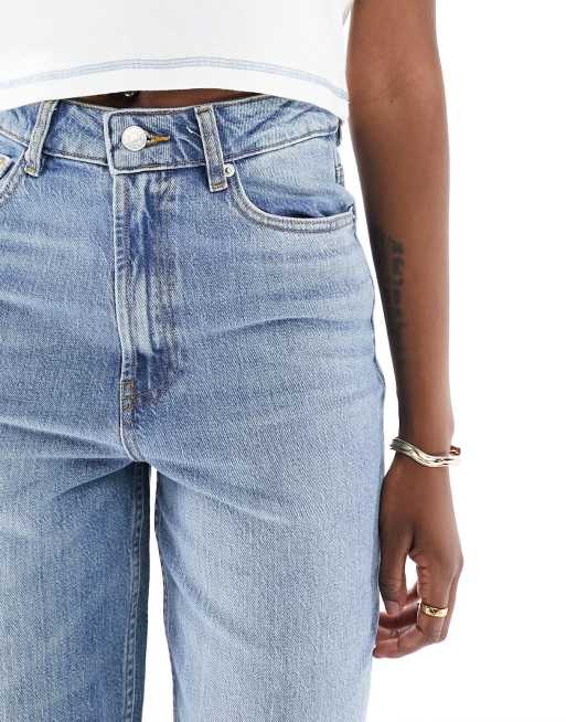 ASOS DESIGN Tall – Niebieskie, elastyczne jeansy z prostymi nogawkami, 4 z 5