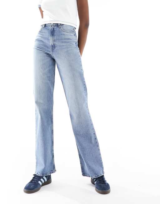 ASOS DESIGN Tall – Niebieskie, elastyczne jeansy z prostymi nogawkami, 5 z 5