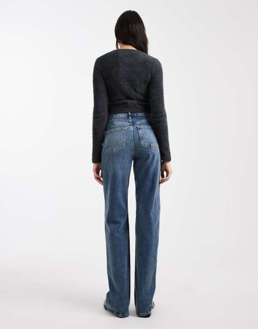 ASOS DESIGN Tall – Niebieskie elastyczne jeansy z prostymi nogawkami, 2 z 5