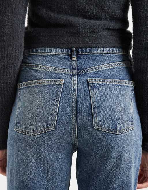 ASOS DESIGN Tall – Niebieskie elastyczne jeansy z prostymi nogawkami, 4 z 5