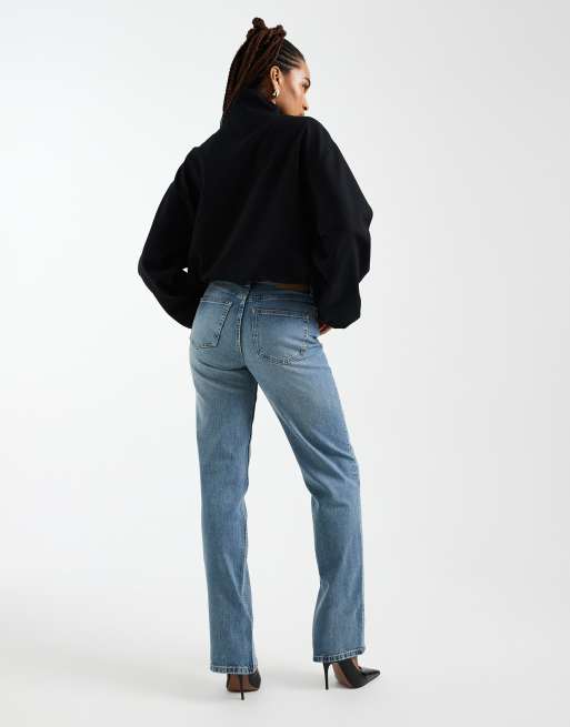 ASOS DESIGN Tall – Niebieskie elastyczne jeansy z prostymi nogawkami, 2 z 5