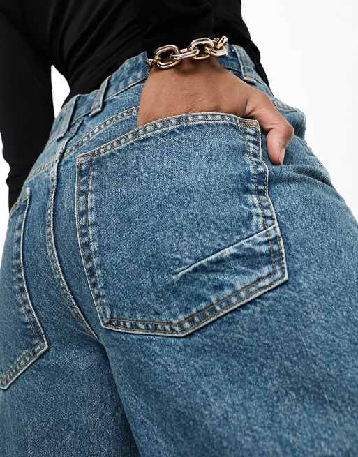ASOS DESIGN Tall – Niebieskie jeansy o bardzo luźnym kroju, 4 z 5