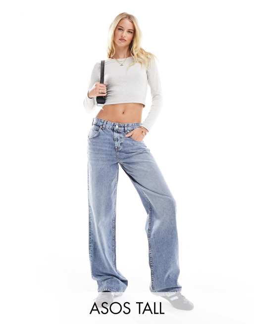 ASOS DESIGN Tall – Niebieskie obszerne jeansy