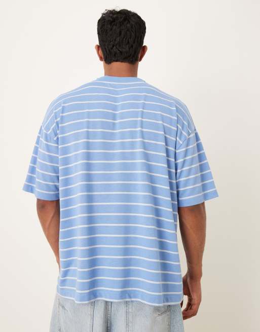 ASOS DESIGN Tall – Niebiesko-biały T-shirt oversize w paski , 3 z 5