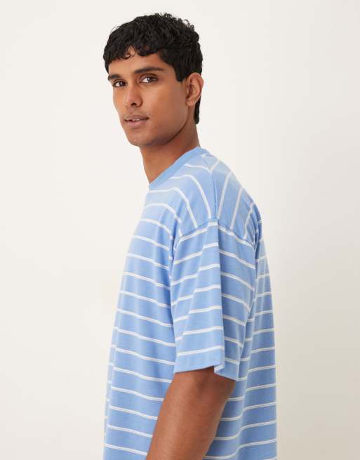 ASOS DESIGN Tall – Niebiesko-biały T-shirt oversize w paski , 4 z 5