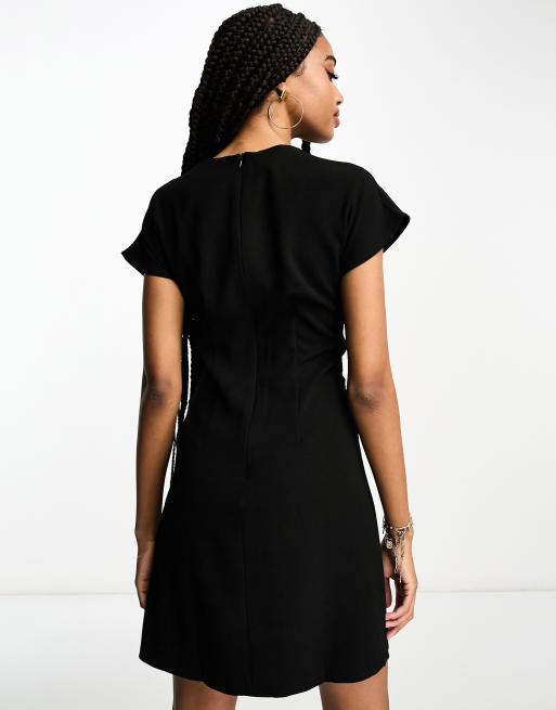 asos tall mini dress ASOS DESIGN Tall nipped in waist mini dress in black