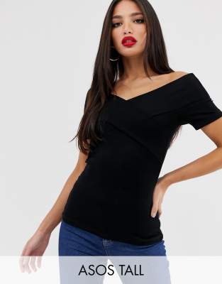 asos black off the shoulder top