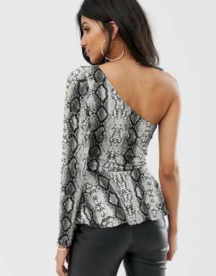 snake print peplum top