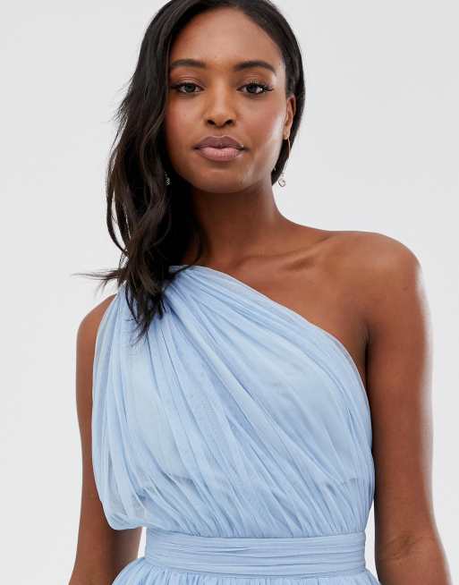 ASOS DESIGN Tall One Shoulder Tulle Maxi Dress