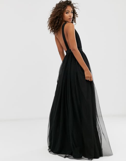 Asos black 2025 tulle dress