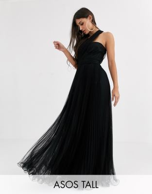 asos tulle one shoulder maxi dress