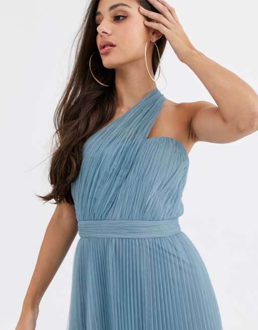 Asos design tall premium tulle outlet one shoulder maxi dress