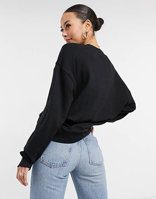 Women Tall organic cotton oversized sweatshirt in black 