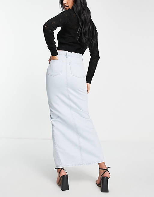 Skirts Tall organic denim 90's skirt in light wash 