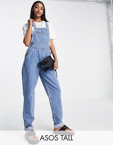 Womens Denim Dungaree Jumpsuits Playsuit Ladies Trousers Jeans Overalls Summer 