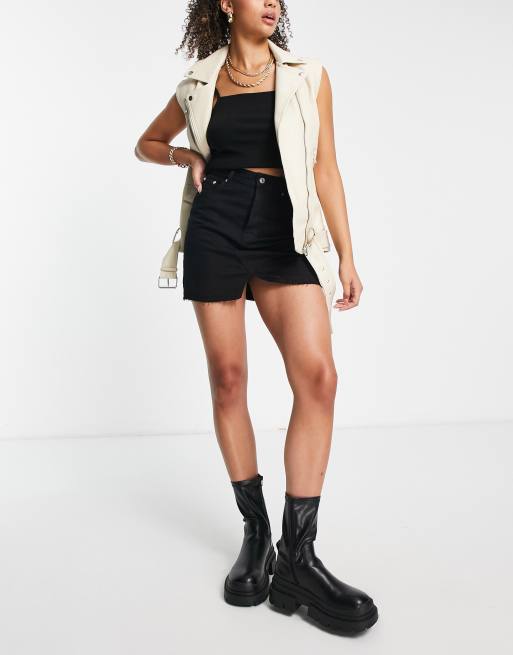 ASOS DESIGN Tall – Original – Svart jeanskjol i minilängd, 4 av 4