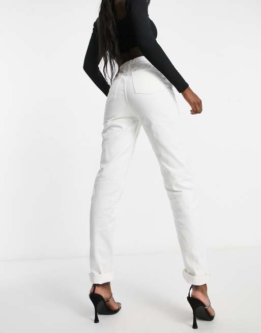 ASOS DESIGN Tall – Oryginalne mom jeans w kolorze złamanej bieli, 2 z 4