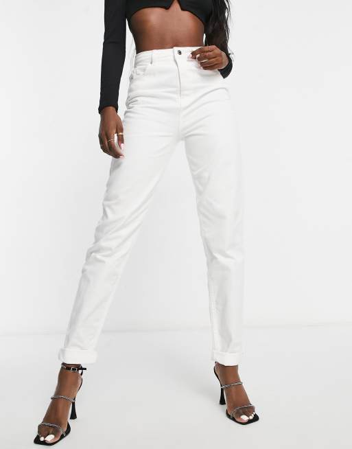 ASOS DESIGN Tall – Oryginalne mom jeans w kolorze złamanej bieli, 4 z 4