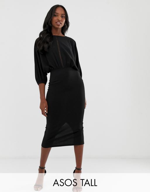 Asos black pencil clearance dress