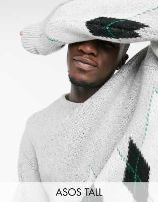 gray argyle sweater