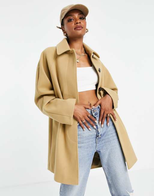 Camel hot sale boyfriend coat