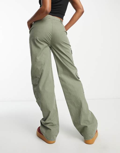 ASOS DESIGN Tall oversized cargo pants with multi pocket in khaki, 2 of 4
