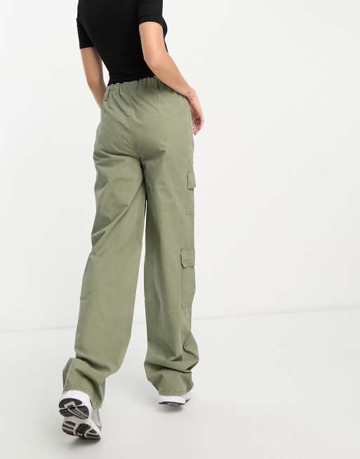 ASOS DESIGN Tall - Oversized cargobroek met verschillende zakken in kaki, 2 van 4