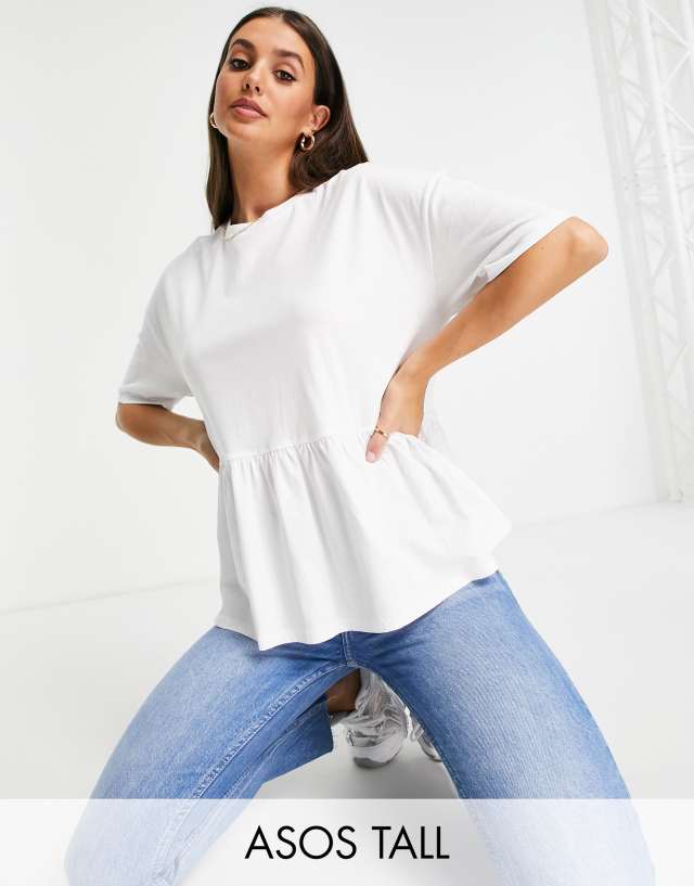 ASOS DESIGN Tall oversized casual smock top in white