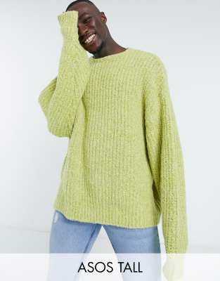 ASOS DESIGN Tall oversized chunky knit sweater in lime green