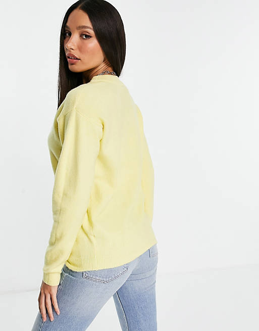 Jumpers & Cardigans Tall oversized crew neck jumper in light yellow 