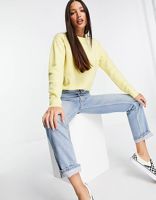 Jumpers & Cardigans Tall oversized crew neck jumper in light yellow 