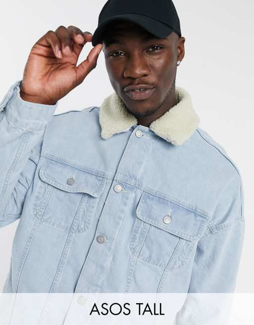 Asos borg clearance denim jacket