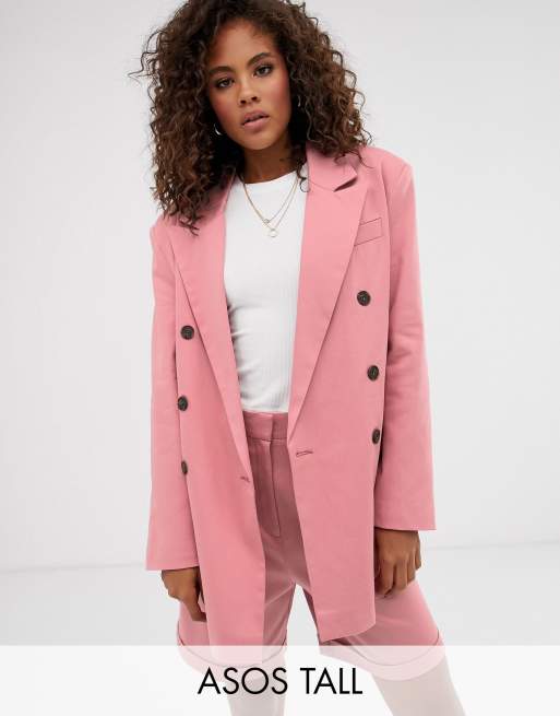 ASOS DESIGN Tall oversized suit in dark blush, 2 of 3