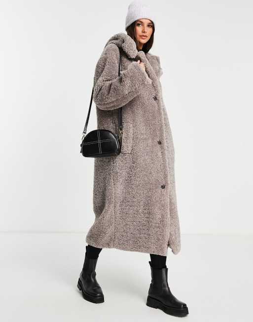 Asos design teddy on sale coat