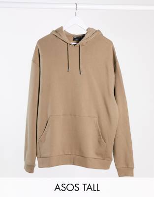 ASOS DESIGN Tall oversized hoodie in beige-Neutral