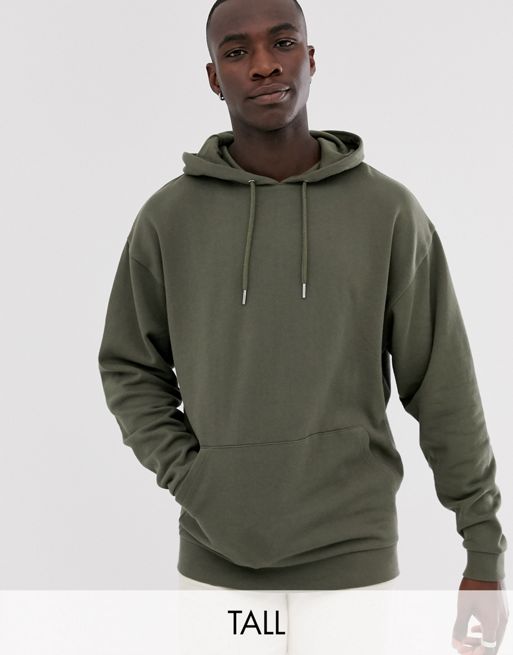 ASOS DESIGN Tall oversized hoodie in khaki