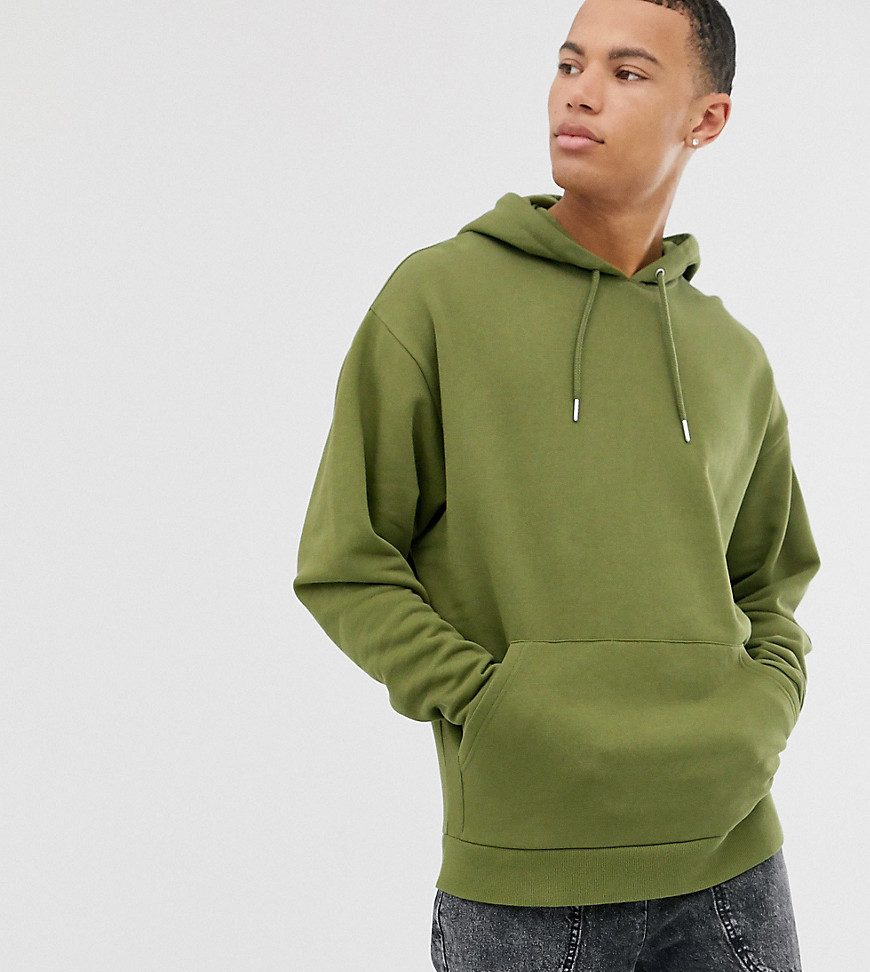 ASOS DESIGN Tall oversized hoodie in khaki-Green